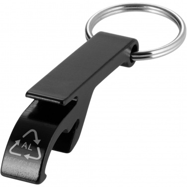 Logo trade advertising product photo of: Tao RCS recycled aluminium bottle and can opener with keychain 