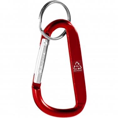 Logo trade advertising product photo of: Timor RCS recycled aluminium carabiner keychain