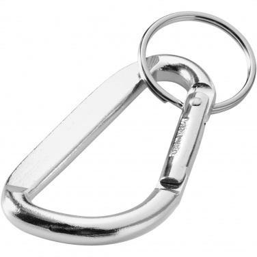 Logo trade business gifts image of: Timor RCS recycled aluminium carabiner keychain