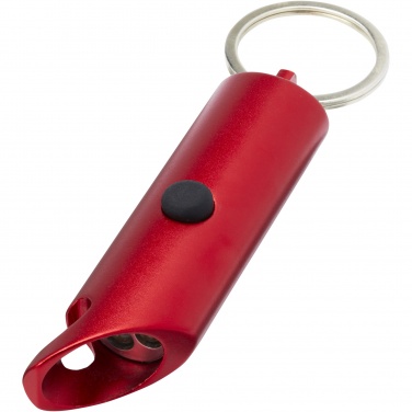 Logotrade promotional products photo of: Flare RCS recycled aluminium IPX LED light and bottle opener with keychain