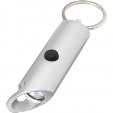 Logotrade promotional giveaway picture of: Flare RCS recycled aluminium IPX LED light and bottle opener with keychain