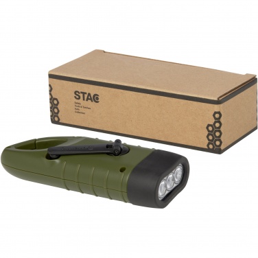 Logo trade promotional giveaway photo of: Helios recycled plastic solar dynamo flashlight with carabiner