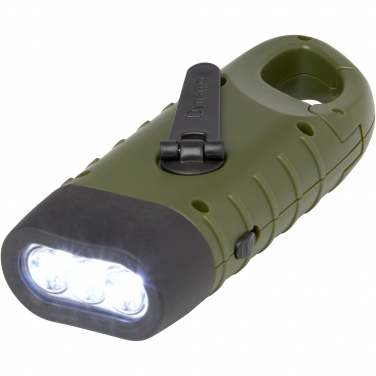 Logotrade promotional items photo of: Helios recycled plastic solar dynamo flashlight with carabiner