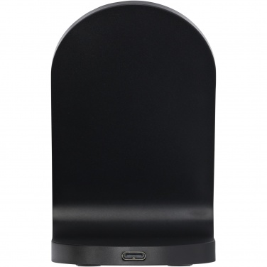 Logotrade promotional item image of: Loop 15W dual coil RCS recycled plastic wireless charging stand