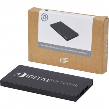 Logo trade promotional product photo of: Connect 5000 mAh recycled aluminium power bank 