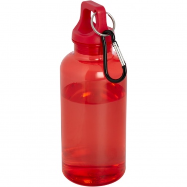 Logo trade promotional merchandise image of: Oregon 400 ml RCS certified recycled plastic water bottle with carabiner