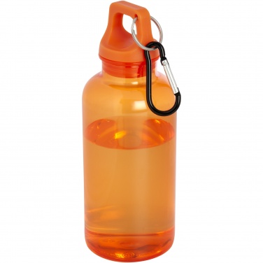 Logo trade promotional gifts image of: Oregon 400 ml RCS certified recycled plastic water bottle with carabiner