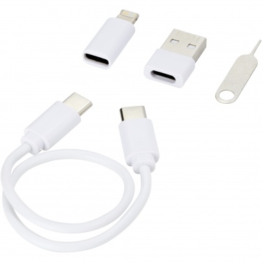 Logo trade promotional product photo of: Savvy recycled plastic modular charging cable with phone holder