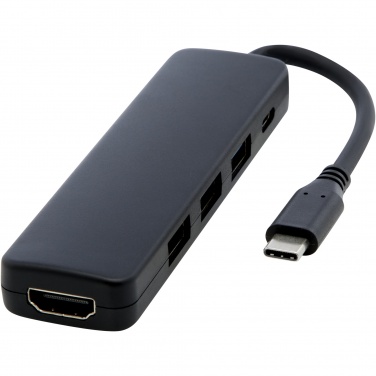 Logo trade advertising product photo of: Loop RCS recycled plastic multimedia adapter USB 2.0-3.0 with HDMI port