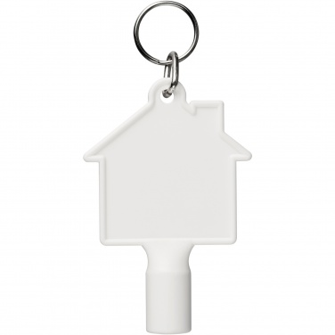Logo trade business gift photo of: Maximilian house-shaped recycled utility key keychain
