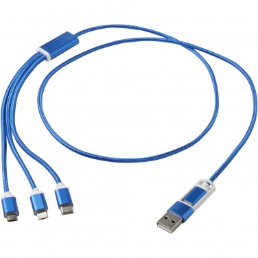 Logo trade promotional merchandise image of: Versatile 5-1 recycled aluminium charging cable