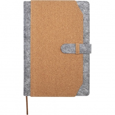 Logotrade corporate gift image of: Viviana A5 recycled felt and cork notebook