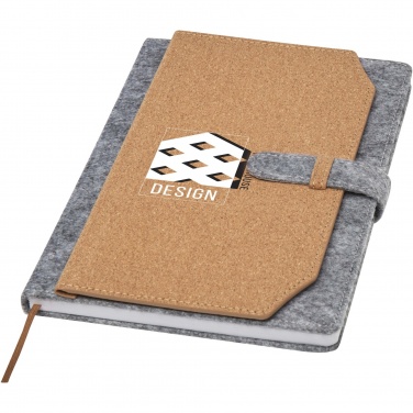 Logo trade promotional gifts picture of: Viviana A5 recycled felt and cork notebook