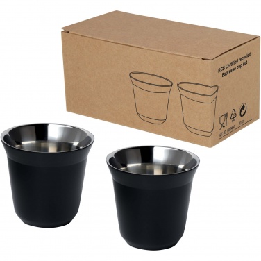 Logo trade corporate gifts image of: Duo 80 ml RCS certified stainless steel espresso cup set 