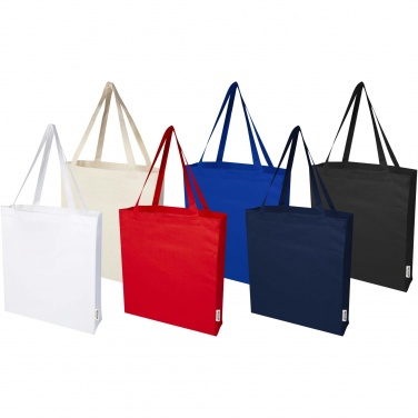 Logo trade advertising products picture of: Madras 140 g/m² GRS recycled cotton gusset tote bag