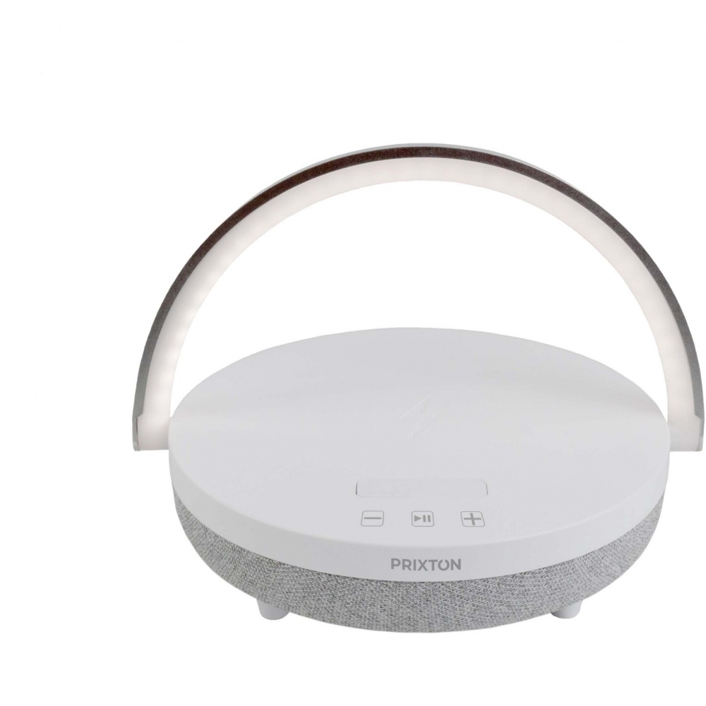 Logotrade promotional gift picture of: Prixton 4-in-1 10W Bluetooth® speaker with LED light and wireless charging base