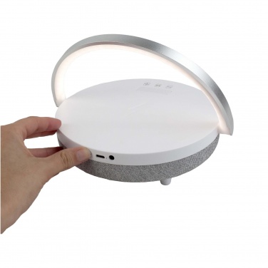 Logo trade corporate gift photo of: Prixton 4-in-1 10W Bluetooth® speaker with LED light and wireless charging base