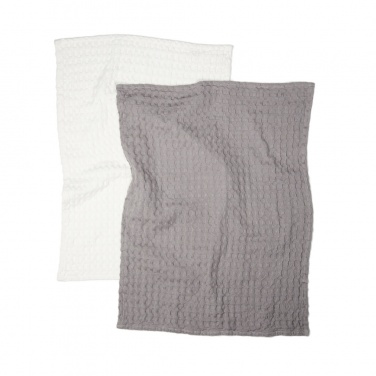 Logo trade promotional gifts picture of: VINGA Cromer waffle kitchen towel, 2 pcs