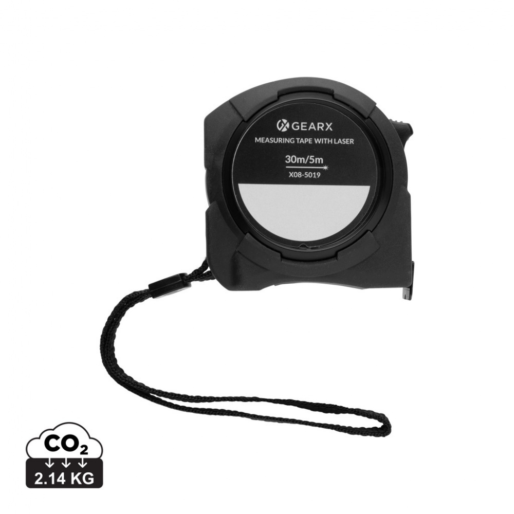 Logo trade advertising products image of: Gear X measuring 5M tape with 30M laser