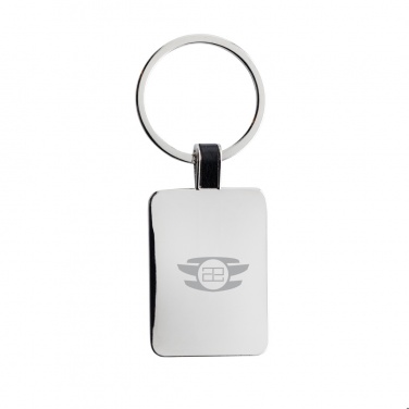 Logotrade promotional items photo of: RCS recycled zinc alloy rectangle keyring