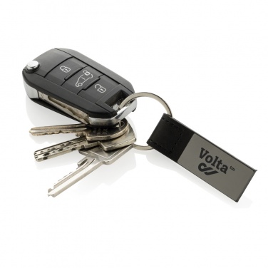 Logotrade promotional giveaway picture of: Luxury PU keychain RCS recycled zinc alloy