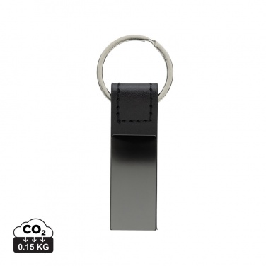 Logotrade promotional gift image of: Luxury PU keychain RCS recycled zinc alloy
