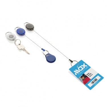 Logo trade business gifts image of: RCS recycled ABS roller clip keychain