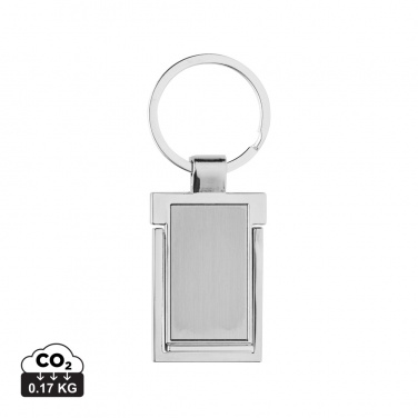Logo trade promotional merchandise image of: RSC recycled zinc alloy phone stand keychain