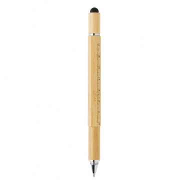 Logo trade promotional products image of: Bamboo 5-in-1 toolpen