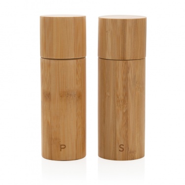 Logo trade business gift photo of: Ukiyo bamboo salt and pepper mill set
