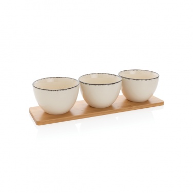 Logotrade promotional item picture of: Ukiyo 3pc serving bowl set with bamboo tray