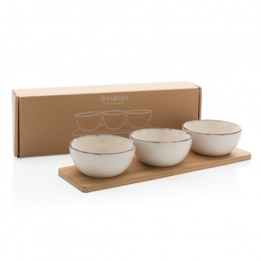 Logotrade promotional item image of: Ukiyo 3pc serving bowl set with bamboo tray