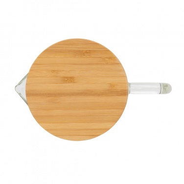 Logo trade promotional merchandise image of: Ukiyo borosilicate glass carafe with bamboo lid 1.2L