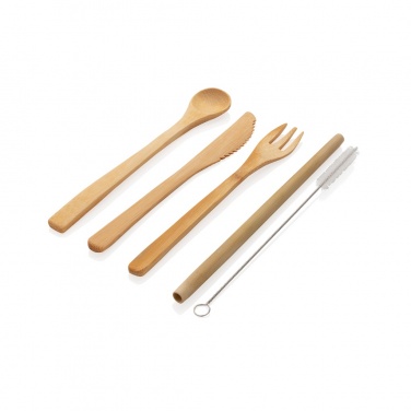 Logo trade corporate gifts picture of: Reusable bamboo travel cutlery set