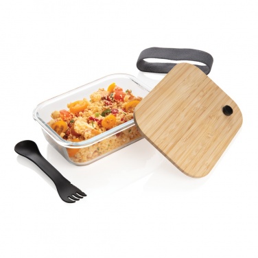 Logotrade business gift image of: Glass lunchbox with bamboo lid