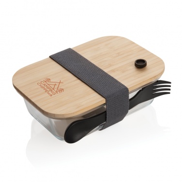 Logo trade business gift photo of: Glass lunchbox with bamboo lid