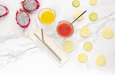 Logotrade advertising products photo of: Reusable stainless steel 3 pcs straw set