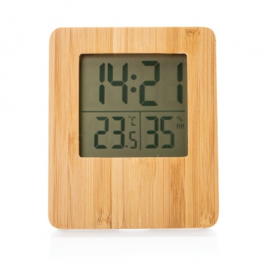 Logo trade promotional gifts image of: Bamboo weather station