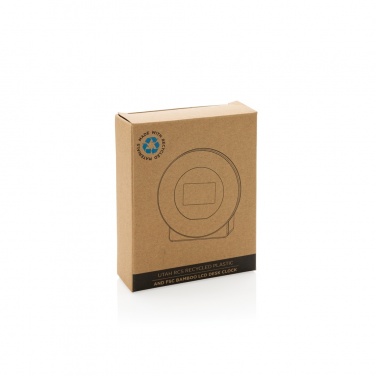 Logotrade corporate gift image of: Utah RCS rplastic and bamboo LCD desk clock