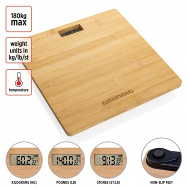 Logotrade corporate gift image of: Grundig Bamboo Digital Body Scale