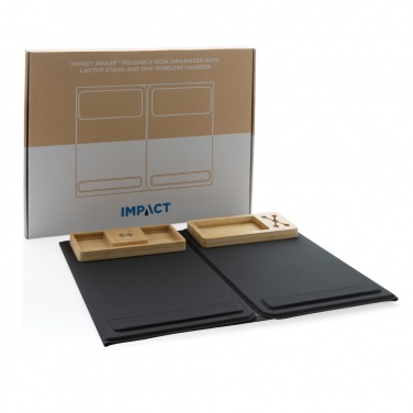 Logotrade promotional product image of: Impact AWARE RPET Foldable desk organizer with laptop stand