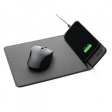 Logotrade promotional gift picture of: Swiss Peak RCS recycled PU 10W wireless charging mousepad