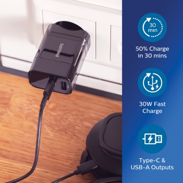 Logo trade promotional products image of: Philips ultra fast PD wall charger