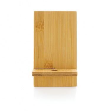 Logo trade promotional giveaway photo of: Bamboo phone stand in kraft box