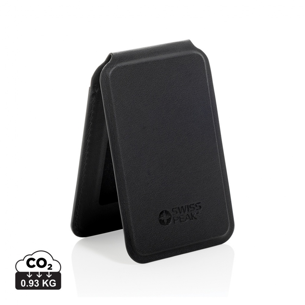 Logo trade promotional merchandise picture of: Magstand RCS recycled PU magnetic phone wallet with stand