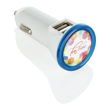 Logo trade promotional gifts image of: Powerful dual port car charger