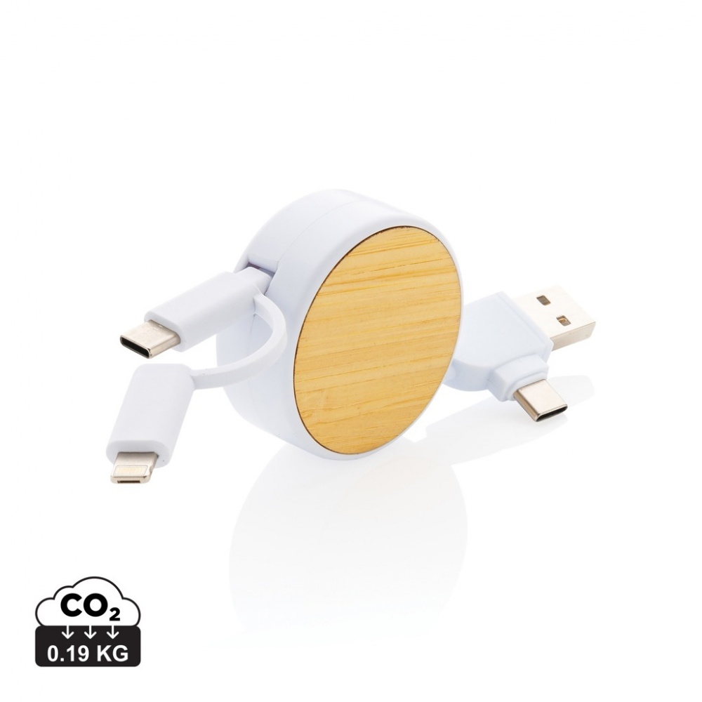 Logotrade promotional giveaways photo of: RCS recycled plastic Ontario 6-in-1 retractable cable