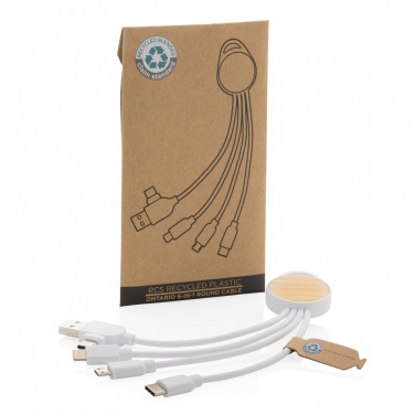 Logo trade promotional item photo of: RCS recycled plastic Ontario 6-in-1 round cable