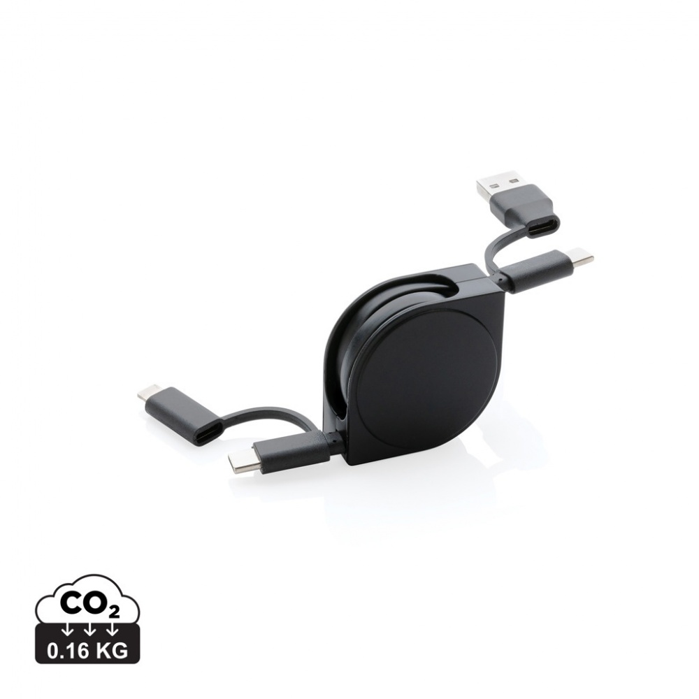 Logo trade promotional product photo of: RCS standard recycled plastic and TPE 6-in-1 cable
