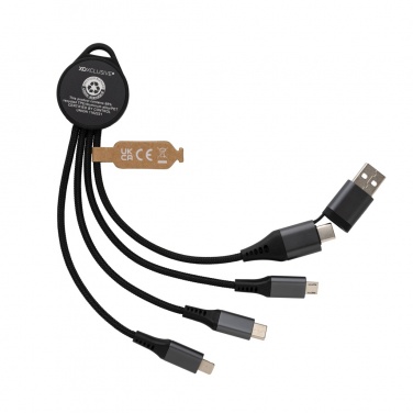 Logo trade business gifts image of: Terra RCS recycled aluminium 6-in-1 charging cable